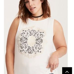 Torrid GRAPHIC SPLIT BACK TANK TOP NWT